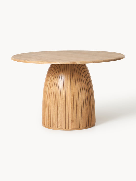 Nelvaise Round Dining Table with Fluted Texture, in Various Sizes