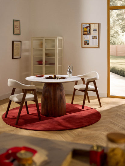 Nelvaise Round Dining Table with Marble Tabletop, Ø 115 cm