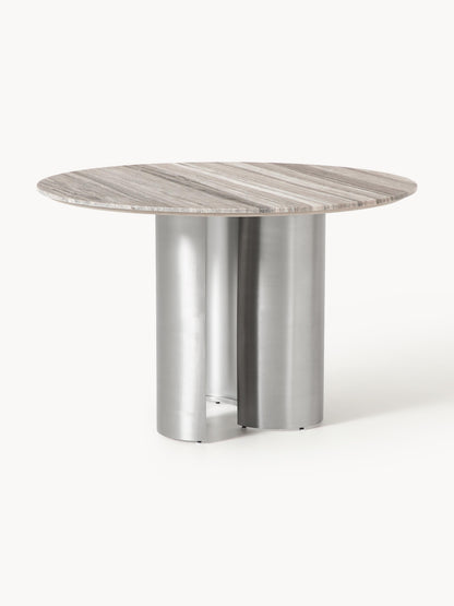 Noamvret Round Dining Table with Marble Tabletop, Ø 120 cm