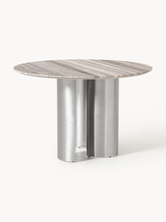 Noamvret Round Dining Table with Marble Tabletop, Ø 120 cm