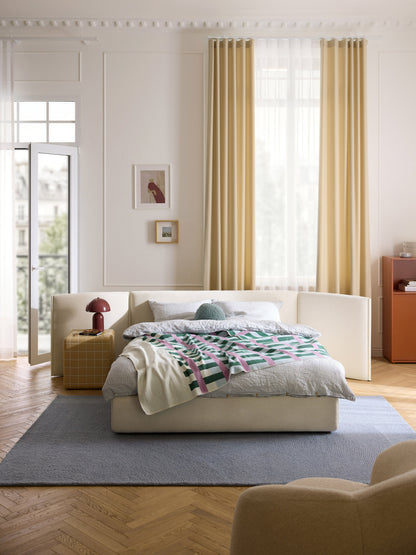 Otvenn Upholstered Bed with Folding Headboard