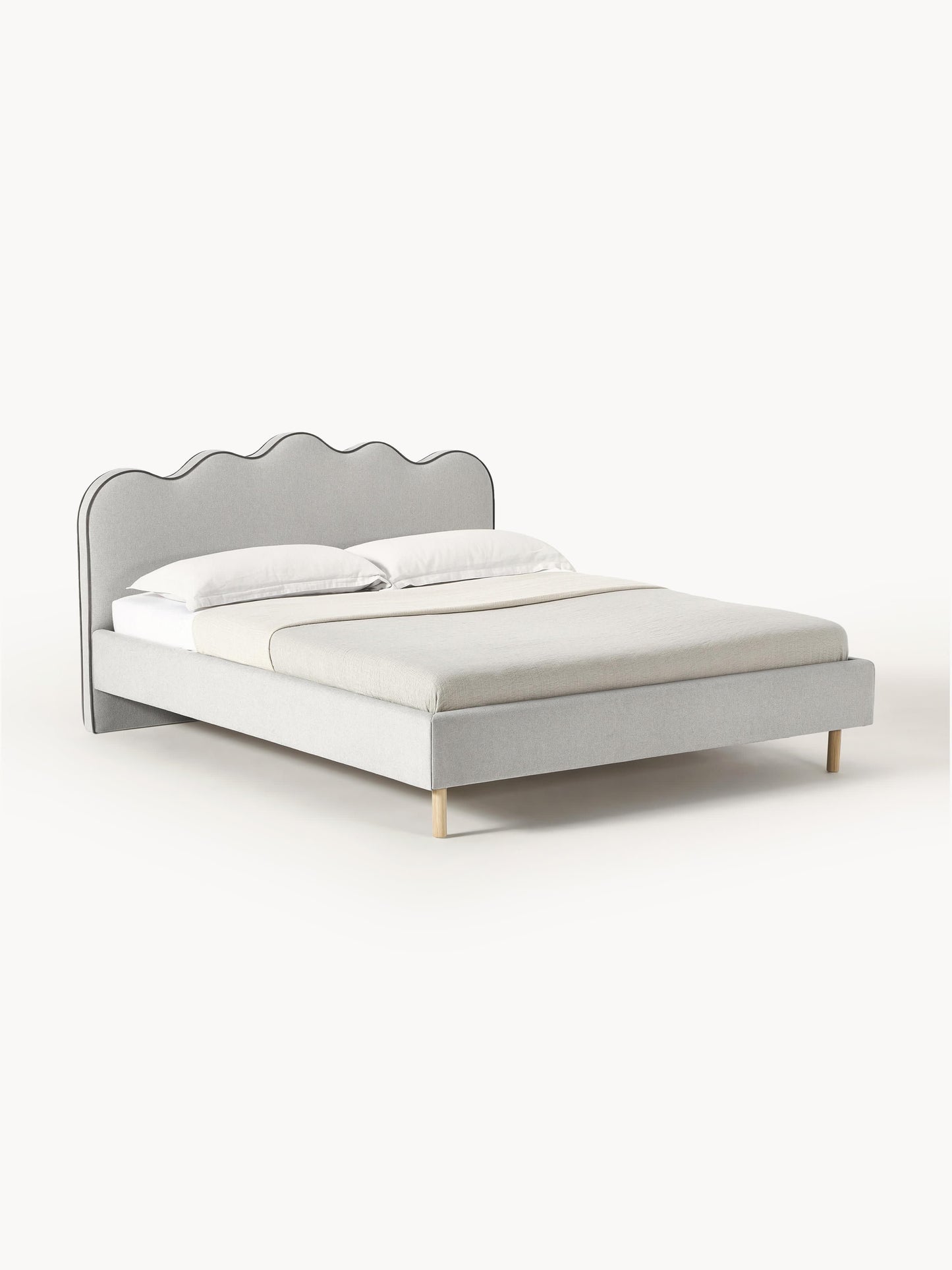 Romsleth Upholstered Bed with Wavy Headboard