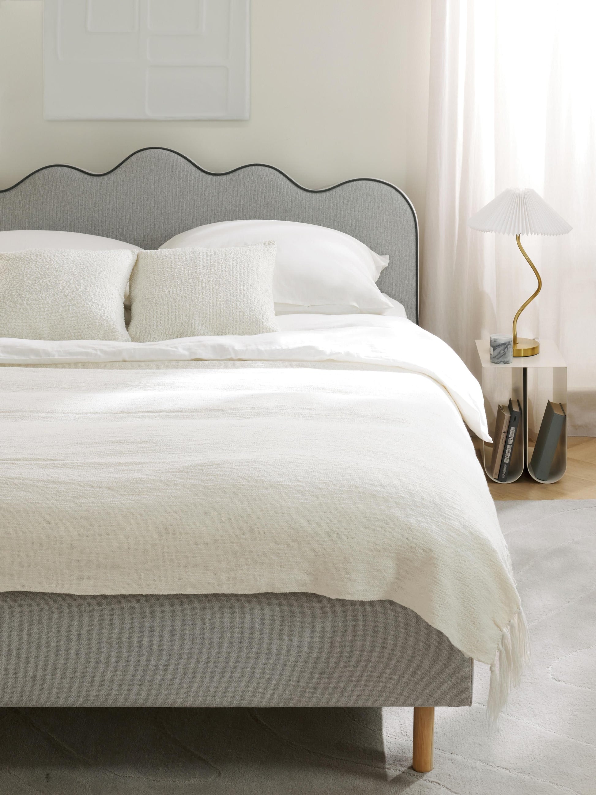 Romsleth Upholstered Bed with Wavy Headboard