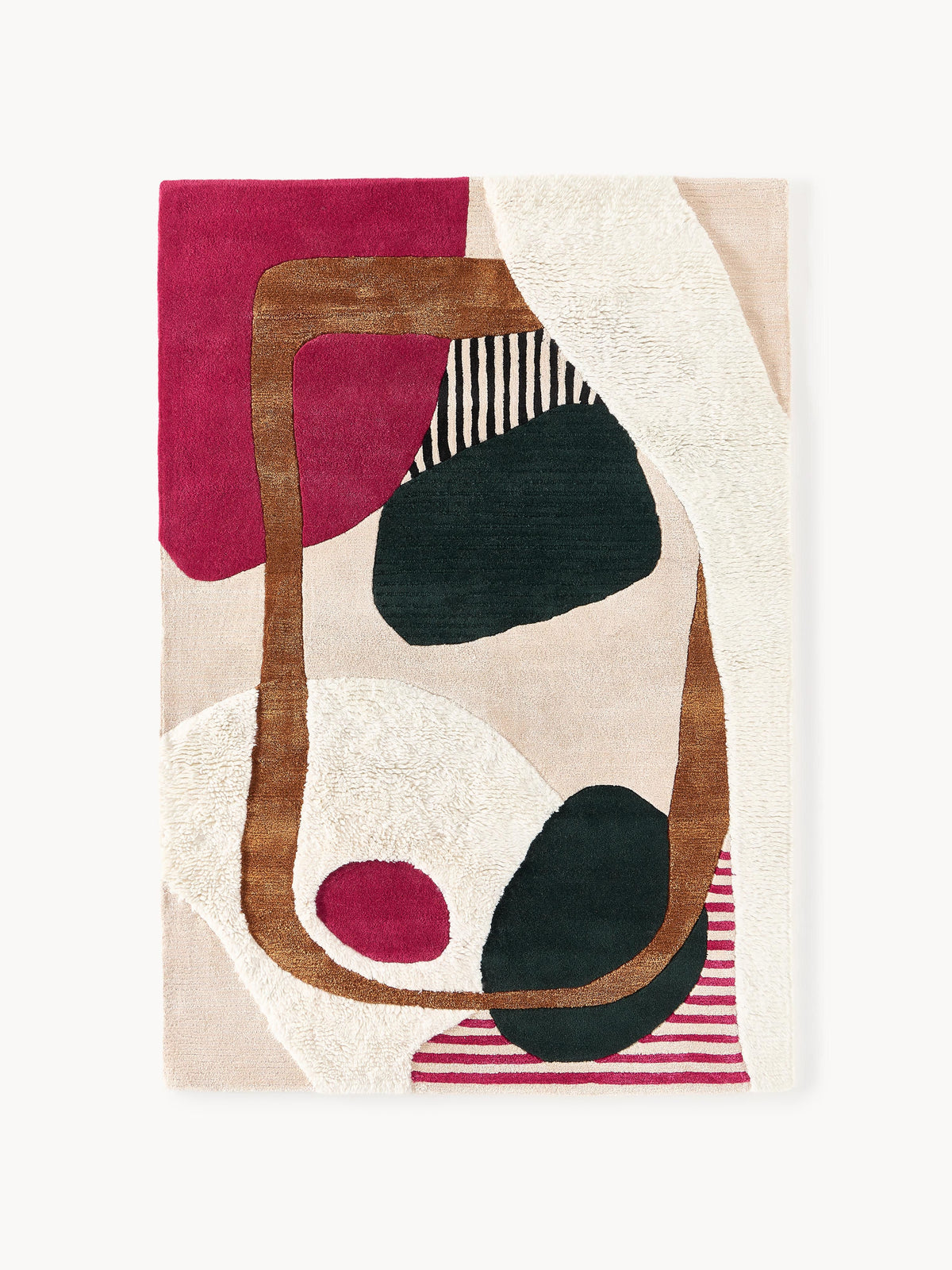 Roscarde Wool Rug with High-Low Texture, Hand-Tufted