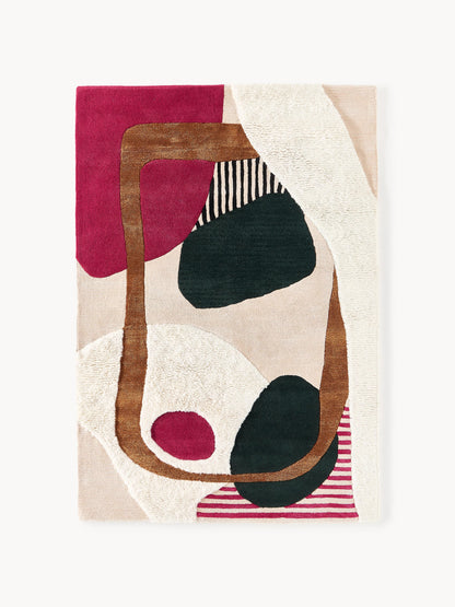 Roscarde Wool Rug with High-Low Texture, Hand-Tufted