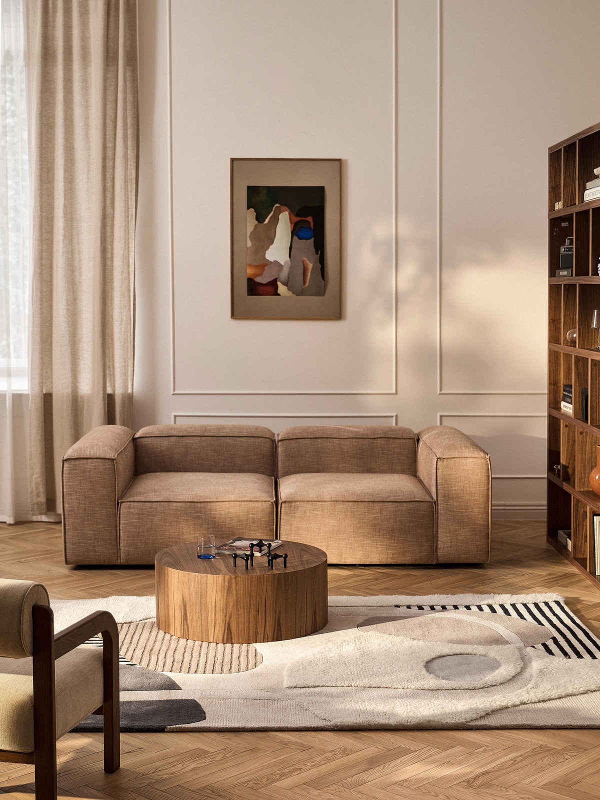 Roscarde Wool Rug with High-Low Texture, Hand-Tufted