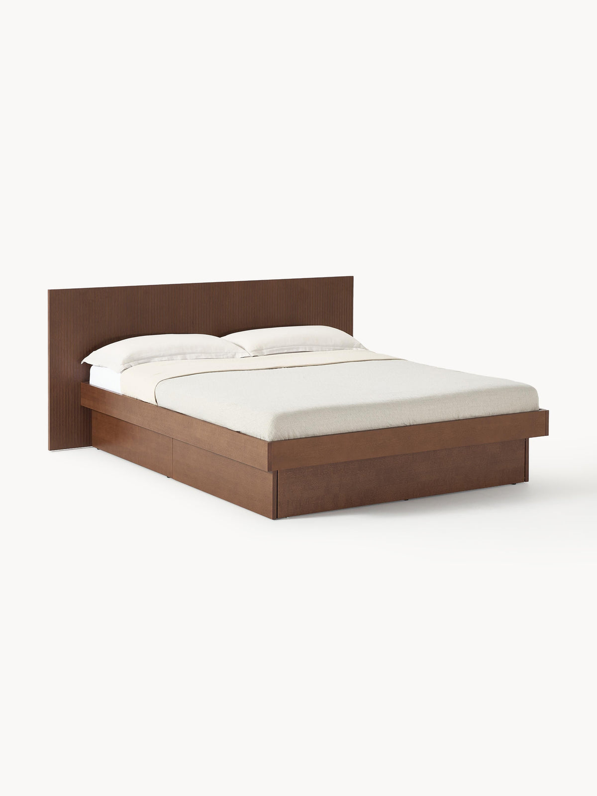 Satvermo Wooden Bed with Headboard and Drawers