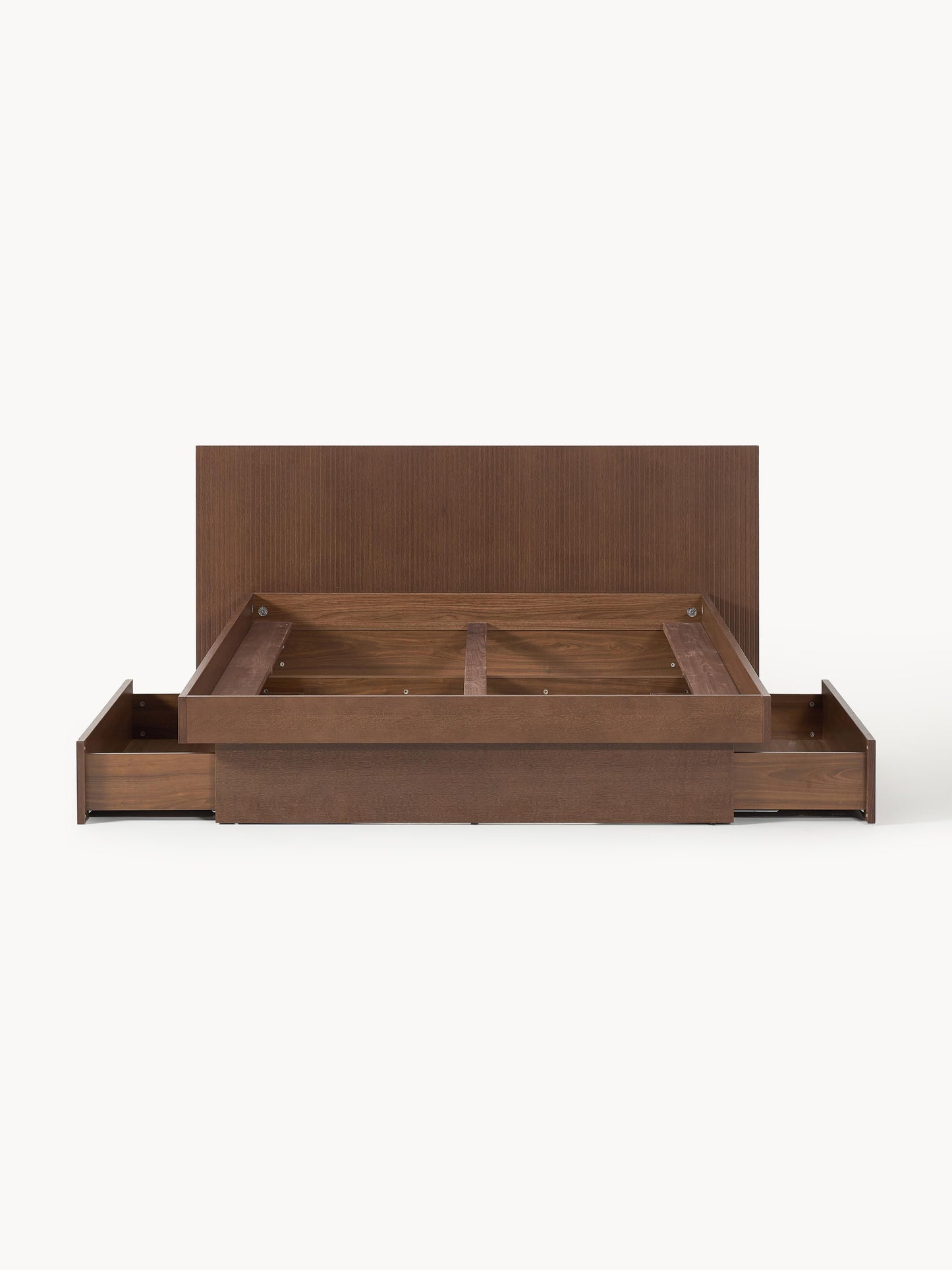 Satvermo Wooden Bed with Headboard and Drawers