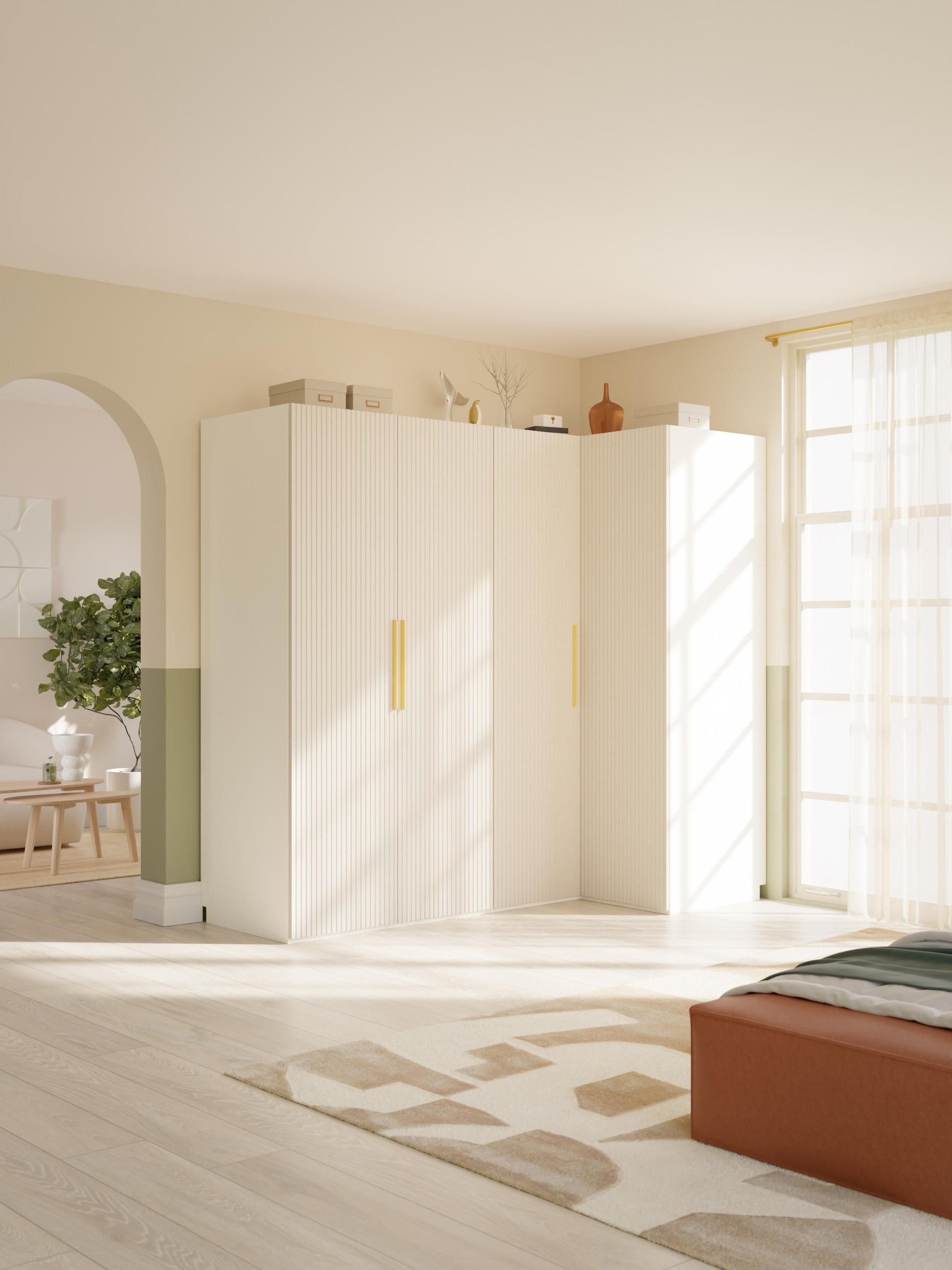 Simorel Modular Corner Wardrobe, 215 cm Wide, in Various Sizes