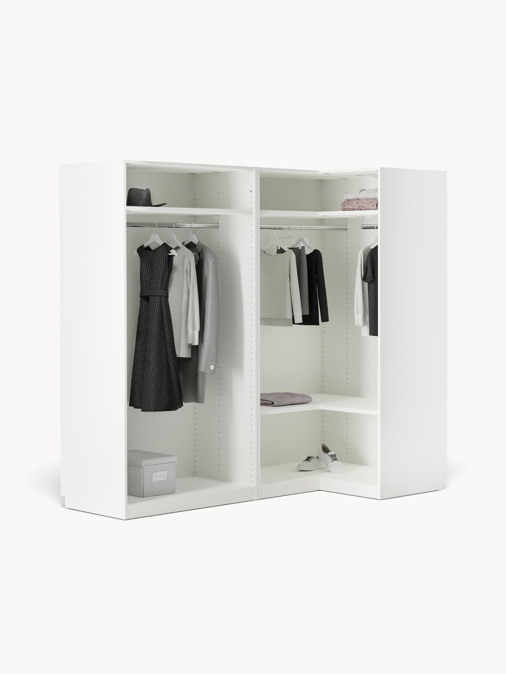 Simorel Modular Corner Wardrobe, 215 cm Wide, in Various Sizes