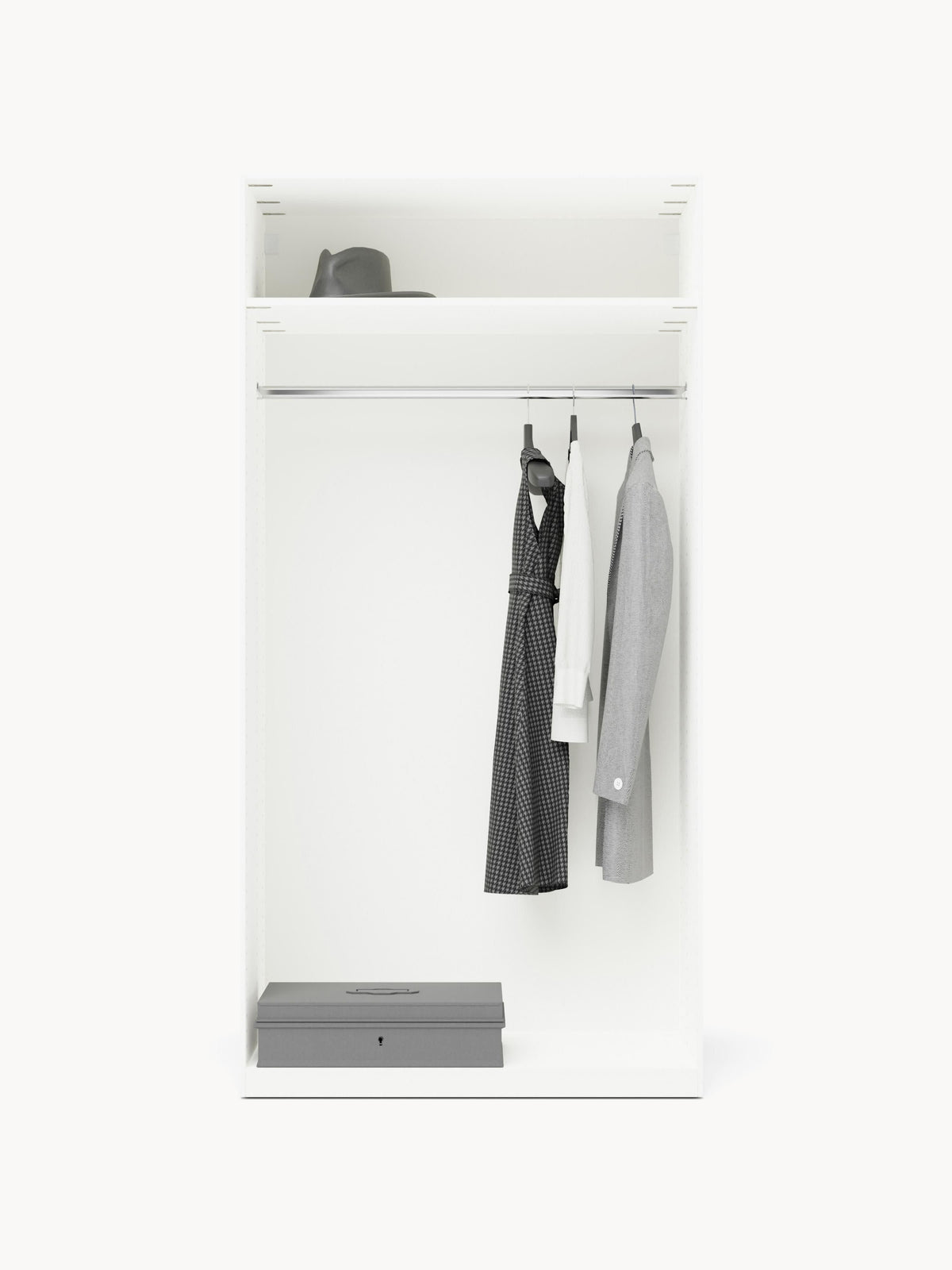 Simorel Modular Hinged-Door Wardrobe, 100 cm Wide, in Various Sizes