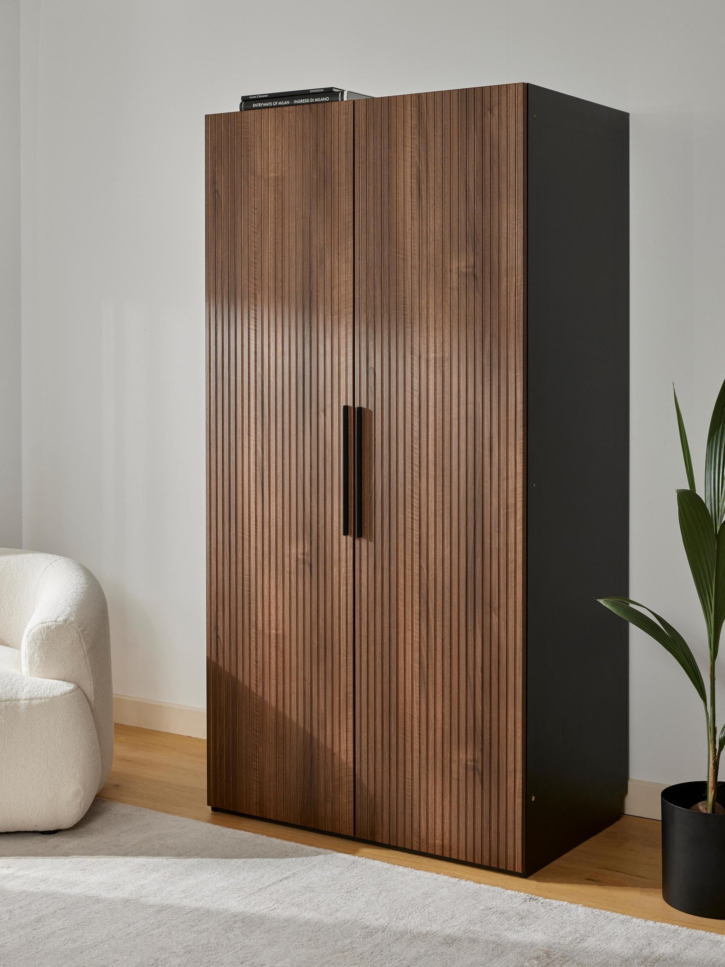 Simorel Modular Hinged-Door Wardrobe, 100 cm Wide, in Various Sizes