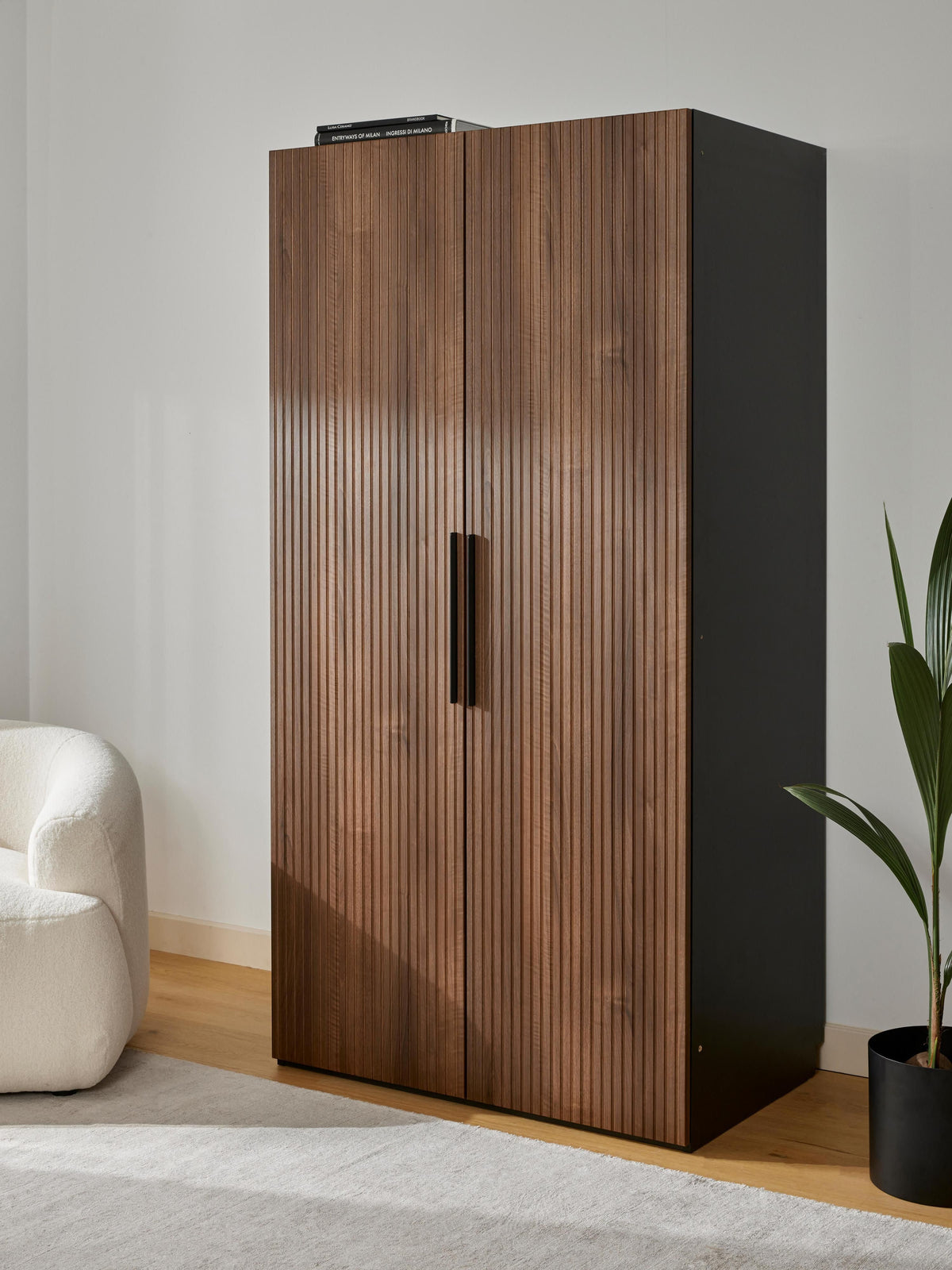 Simorel Modular Hinged-Door Wardrobe, 100 cm Wide, in Various Sizes
