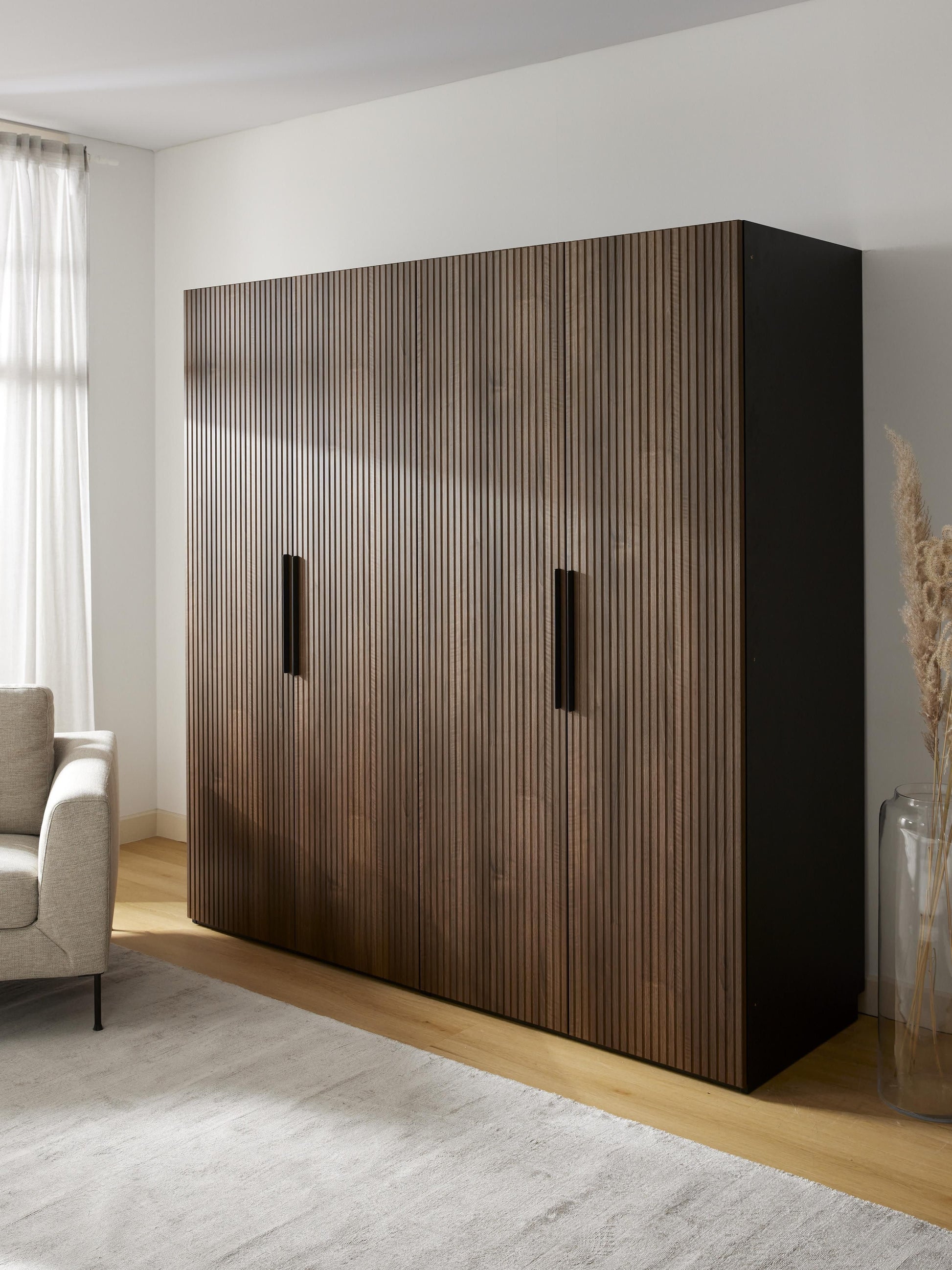 Simorel Modular Hinged-Door Wardrobe, 200 cm Wide, in Various Sizes