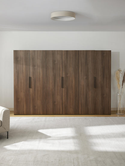 Simorel Modular Hinged-Door Wardrobe, 300 cm Wide, in Various Sizes