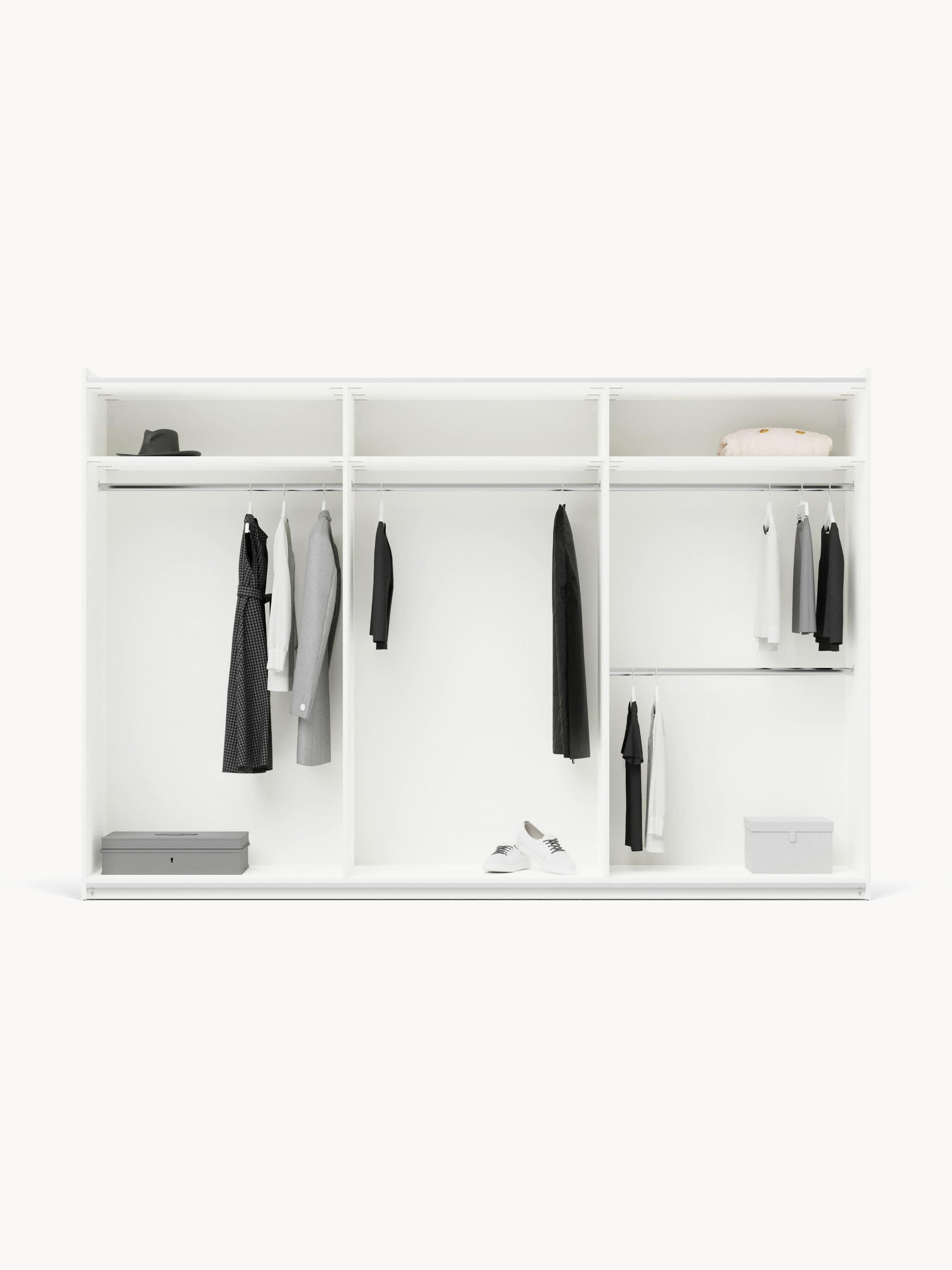 Simorel Modular Sliding-Door Wardrobe, 300 cm Wide, in Various Sizes