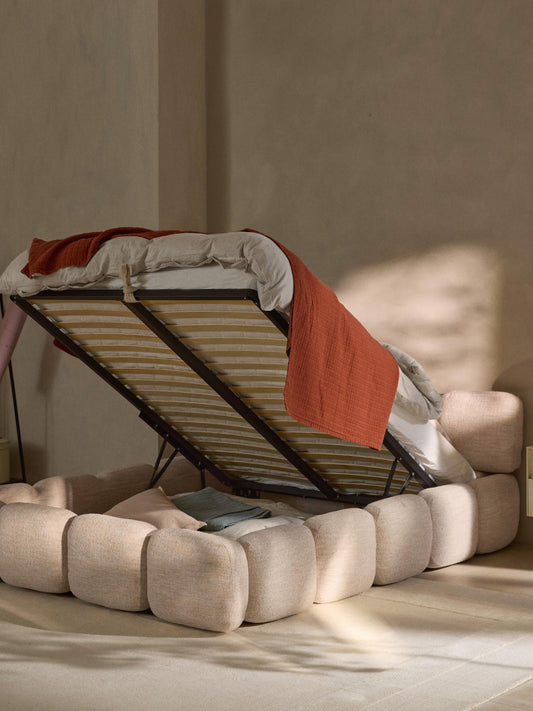 Taylbrig Upholstered Bed in Bouclé with Storage