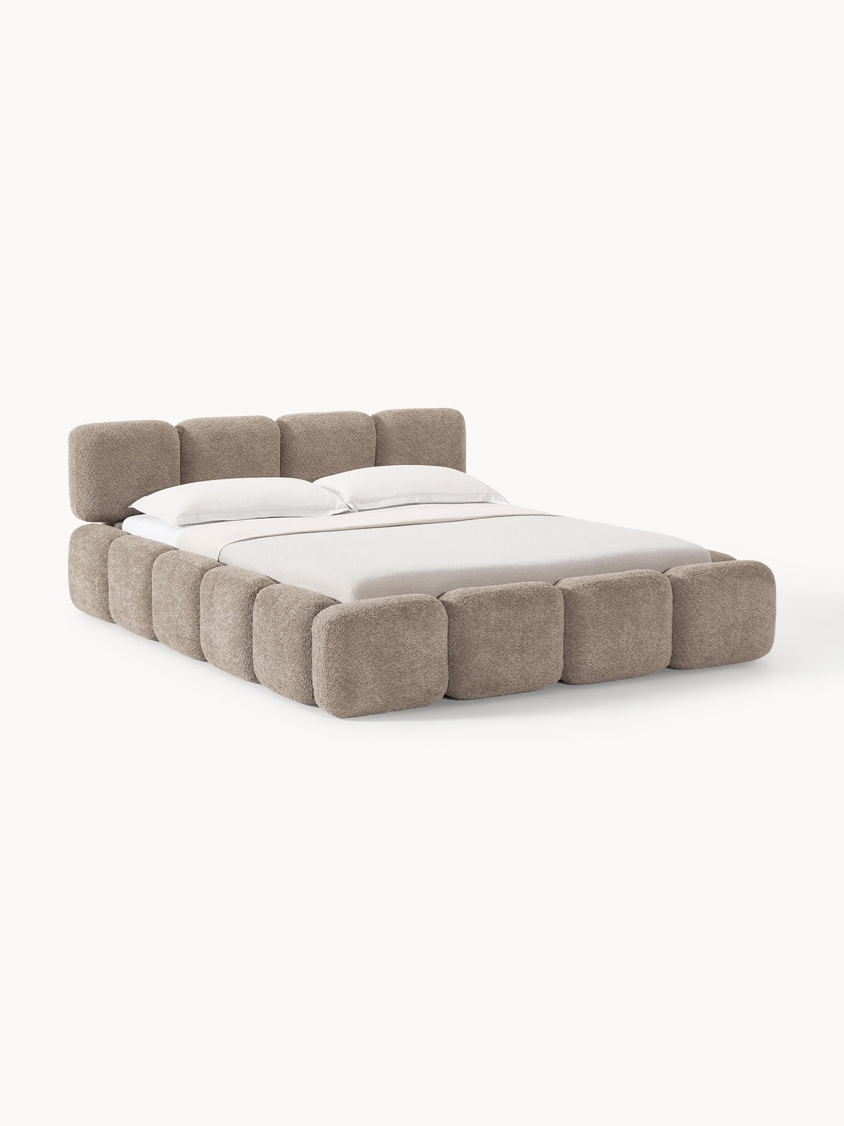 Taylbrig Upholstered Bed in Teddy Bouclé with Storage