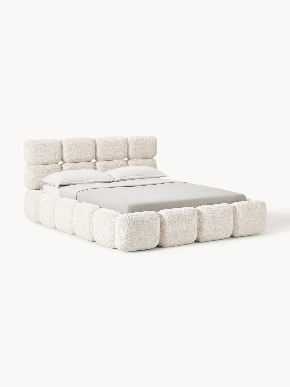 Taylbrig Upholstered Bed in Teddy Bouclé with Storage