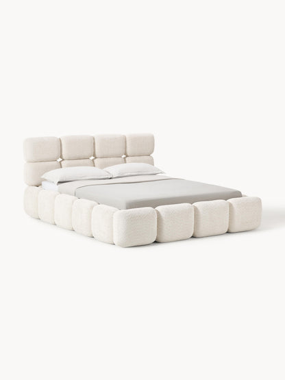 Taylbrig Upholstered Bed in Teddy Bouclé with Storage