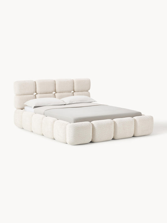 Taylbrig Upholstered Bed in Teddy Bouclé with Storage