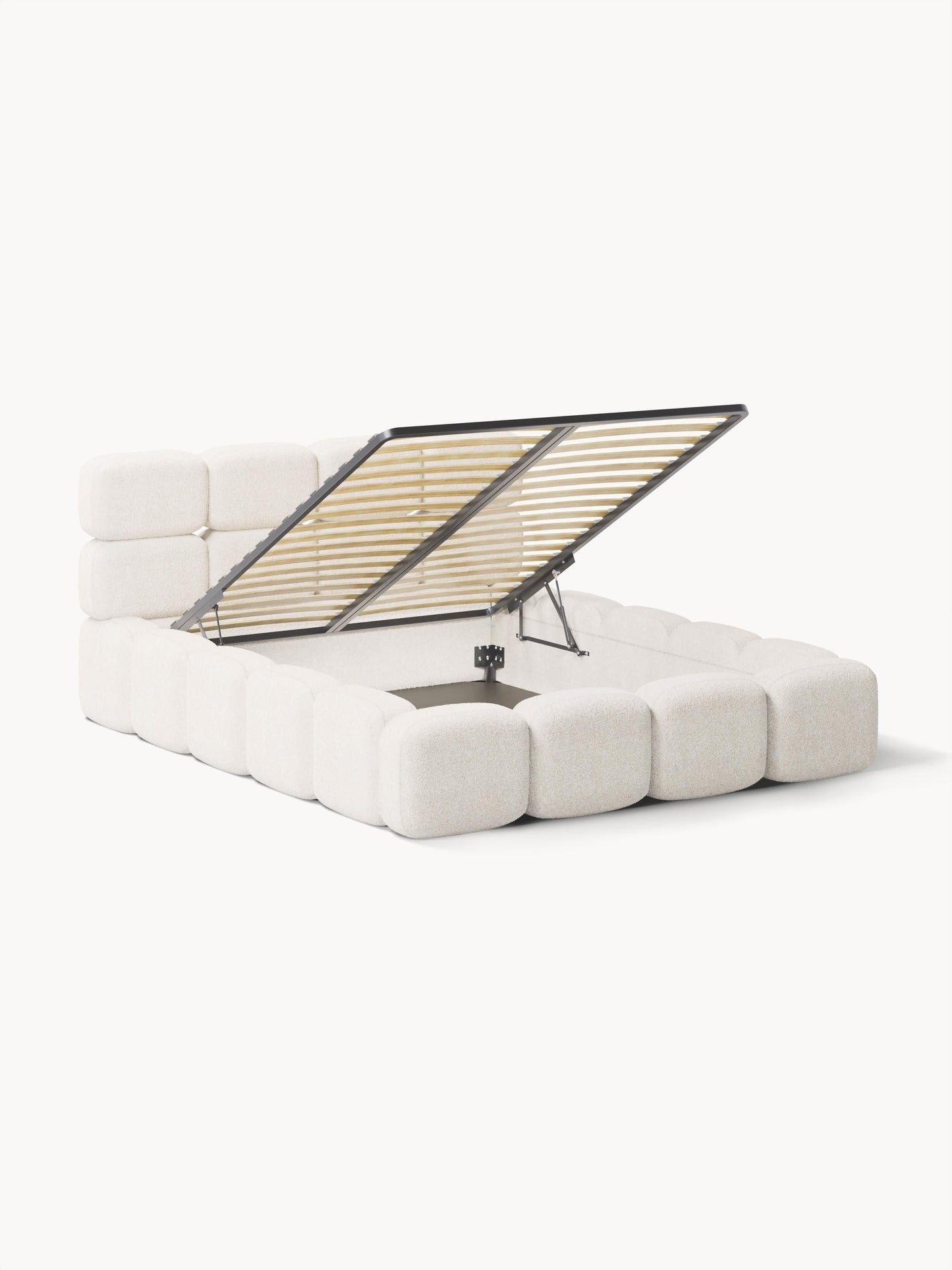 Taylbrig Upholstered Bed in Teddy Bouclé with Storage