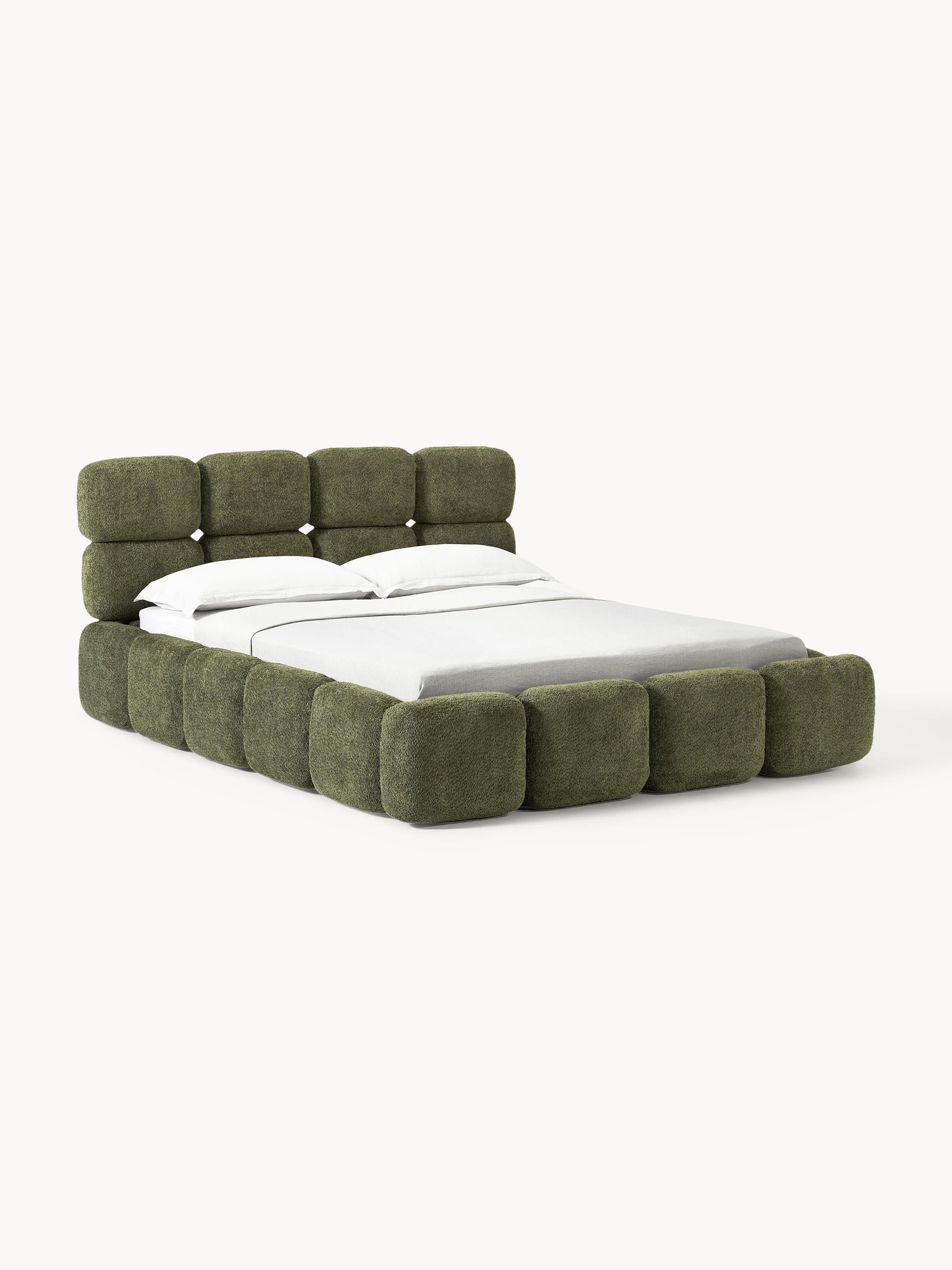 Taylbrig Upholstered Bed in Teddy Bouclé with Storage