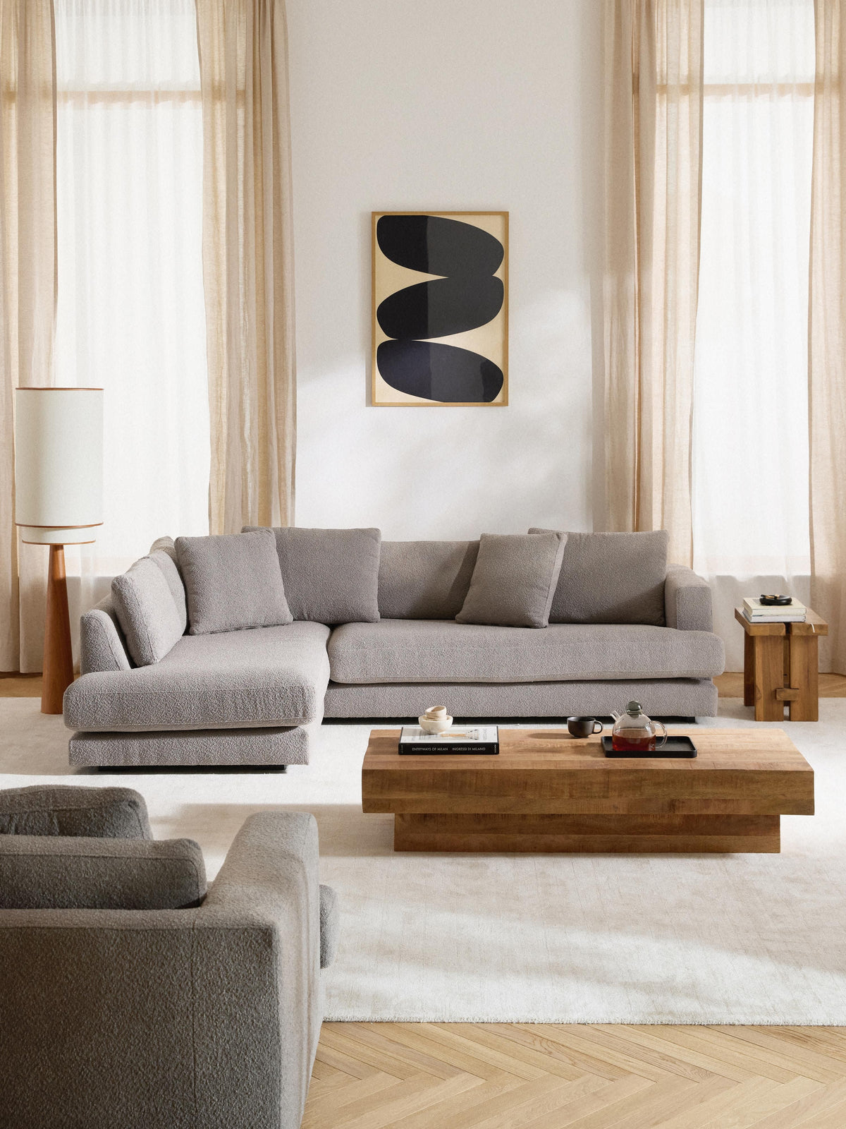 Tribeleau Bouclé Corner Sofa