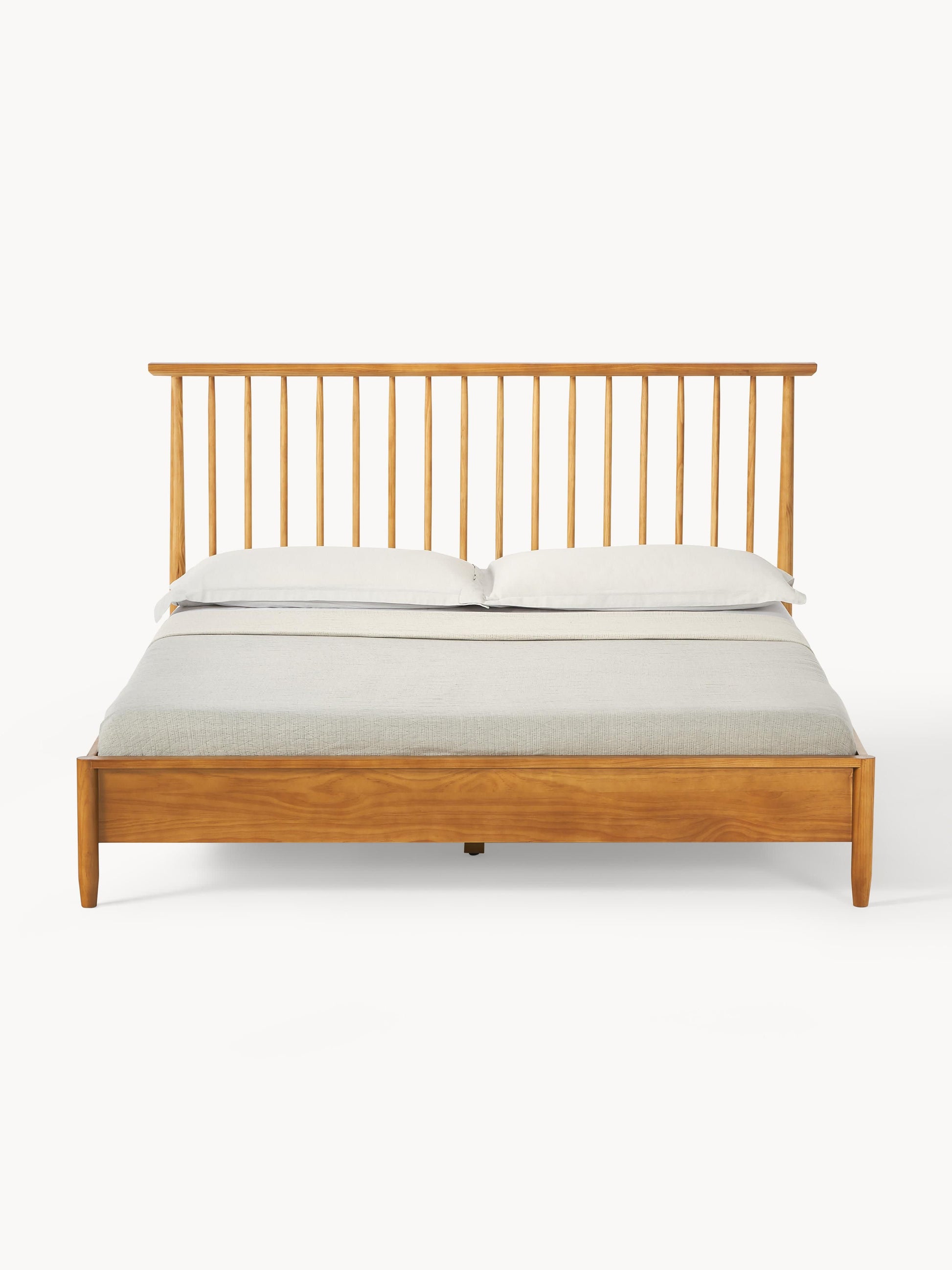 Winthalm Wooden Bed with Headboard in Pine