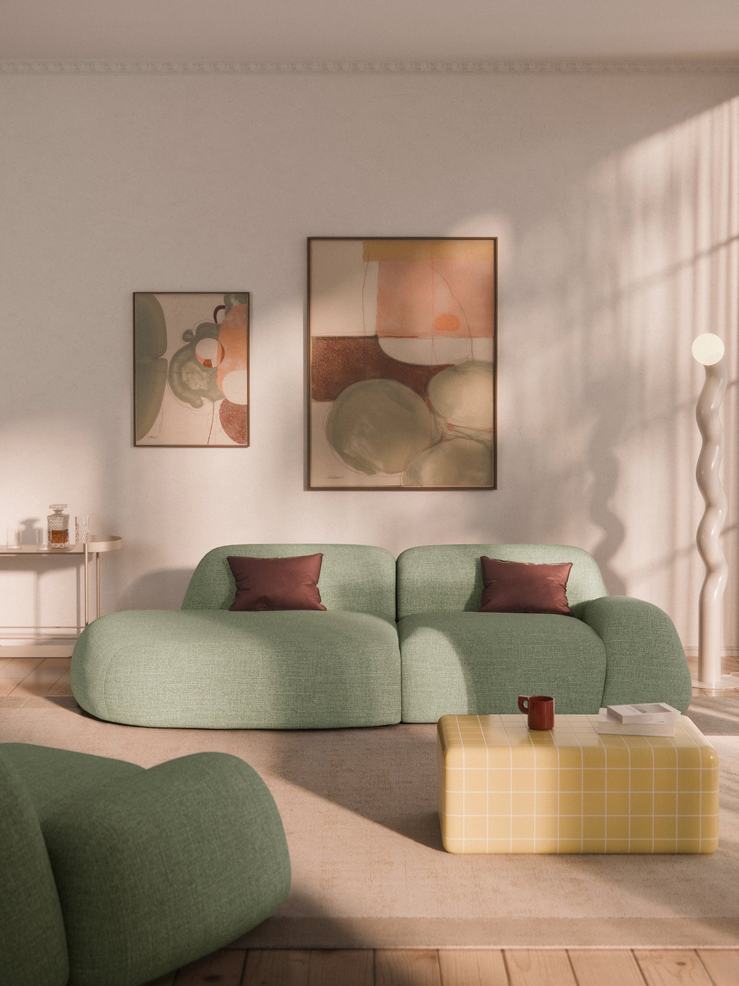 Wolskane Modular Chaise in Bouclé, 3-Seater