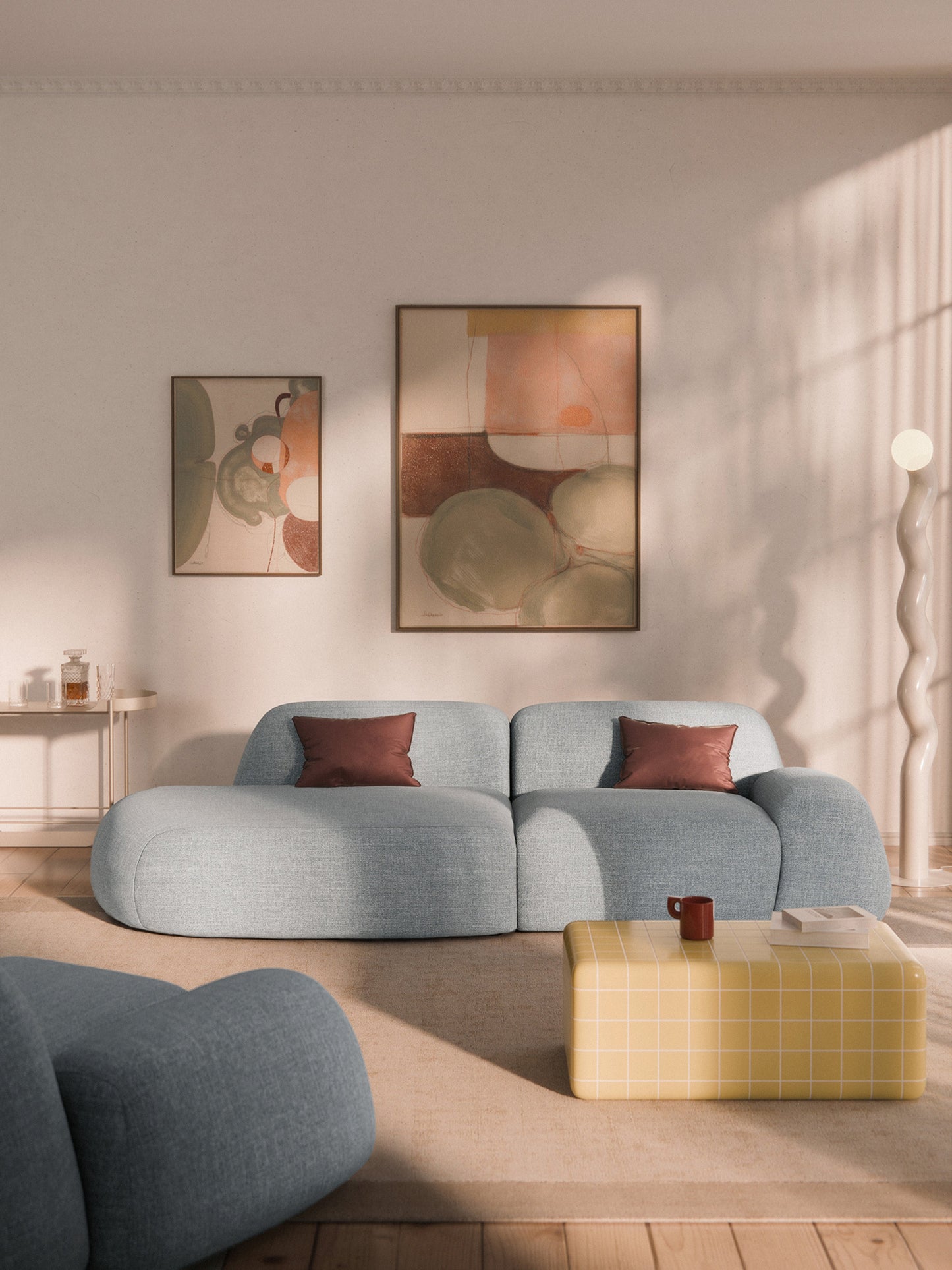 Wolskane Modular Chaise in Bouclé, 3-Seater