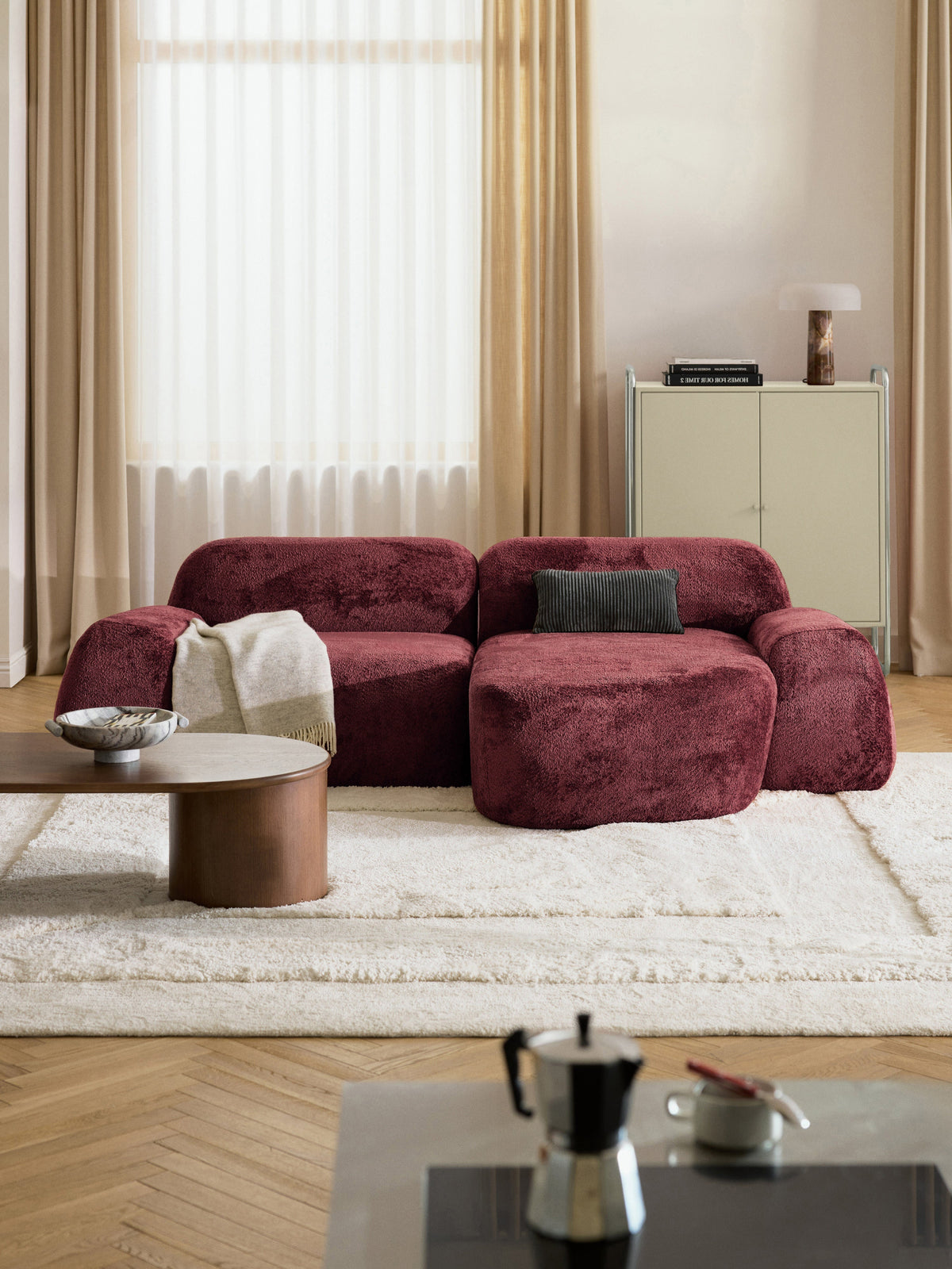 Wolskane Modular Corner Sofa in Teddy Bouclé, 3-Seater
