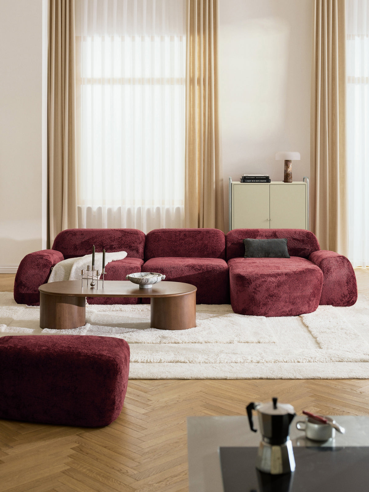 Wolskane Modular Teddy Bouclé Corner Sofa (4-Seater)