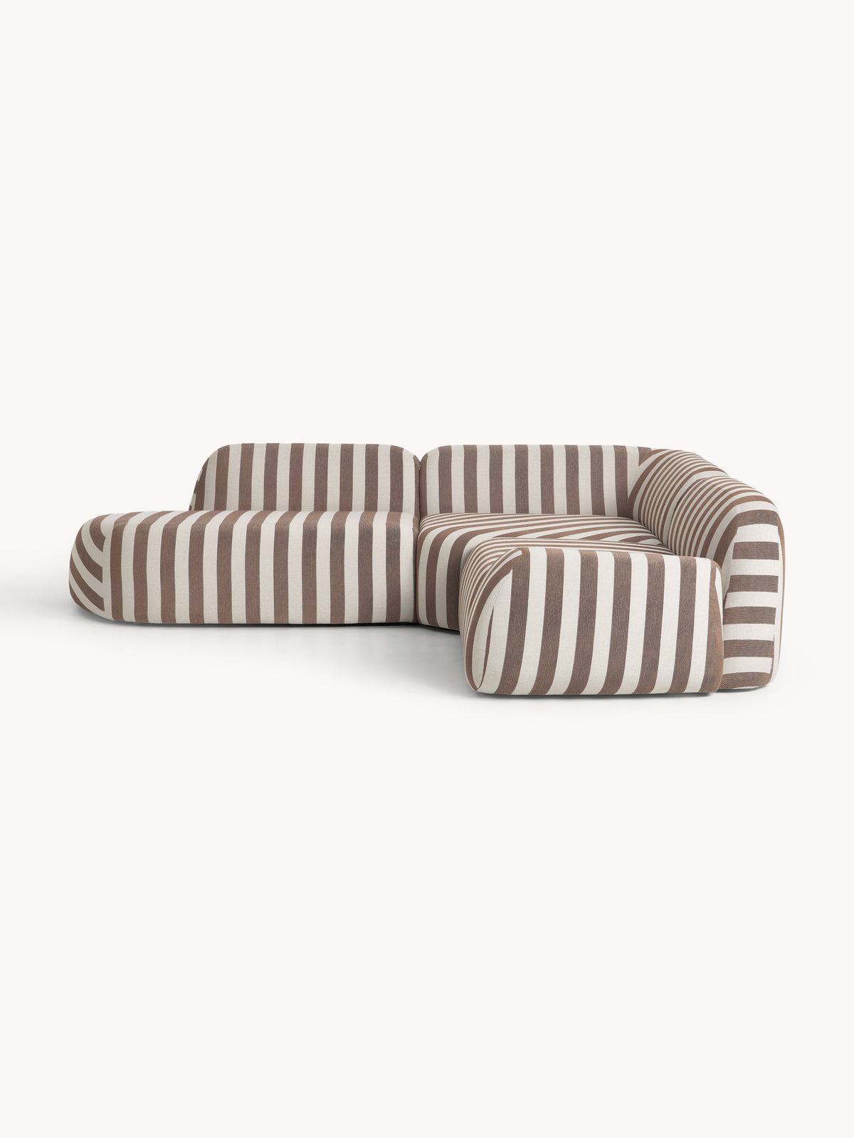 Wolskane Striped Modular Corner Sofa with Chaise Longue (4-Seater)
