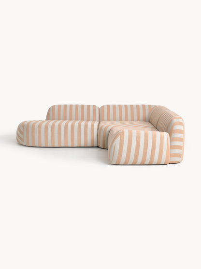 Wolskane Striped Modular Corner Sofa with Chaise Longue (4-Seater)