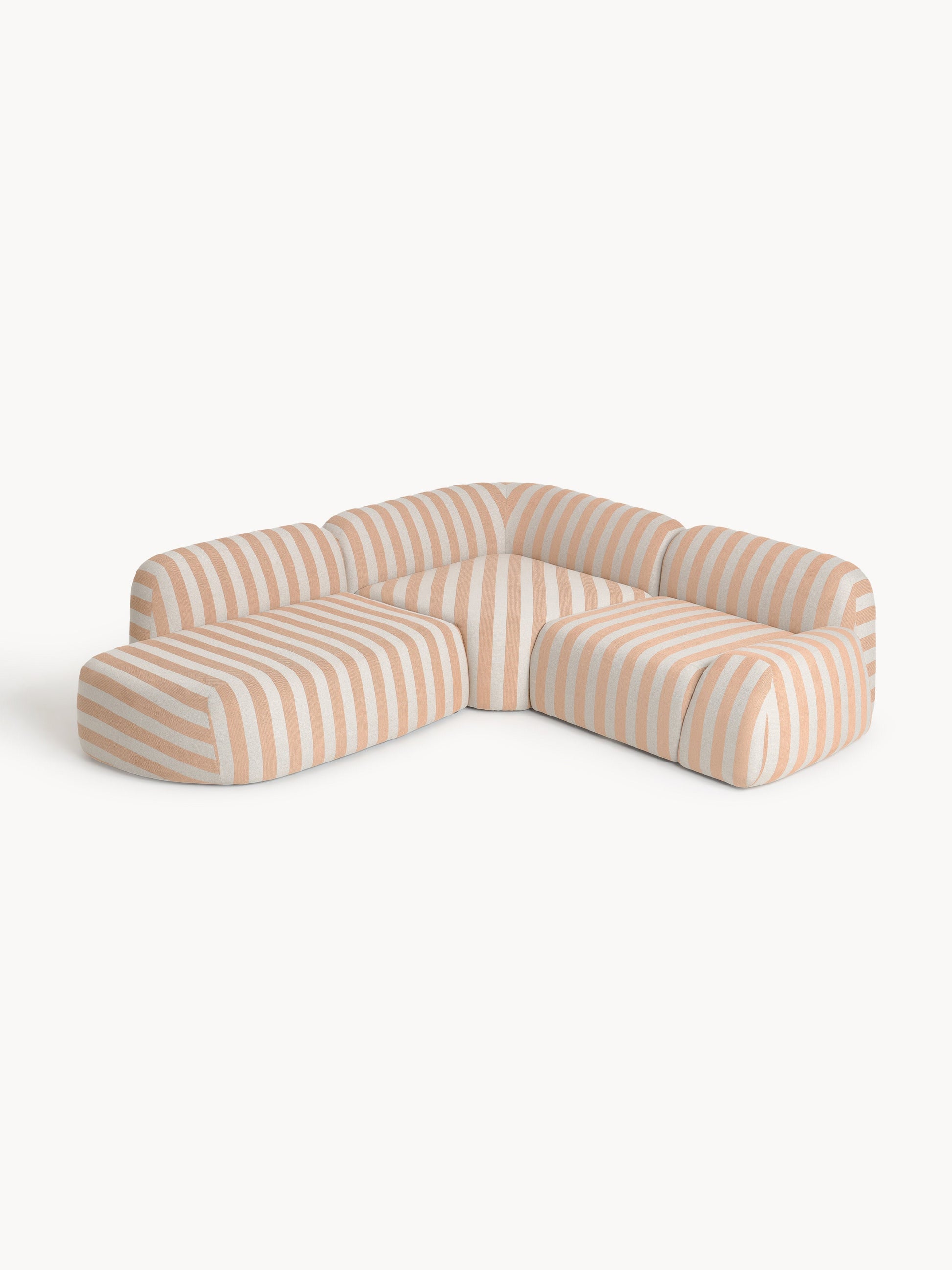 Wolskane Striped Modular Corner Sofa with Chaise Longue (4-Seater)