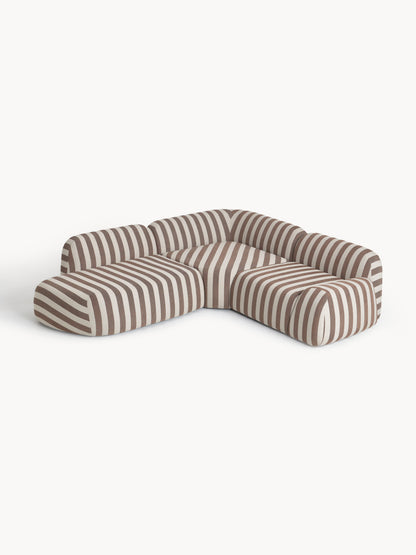 Wolskane Striped Modular Corner Sofa with Chaise Longue (4-Seater)