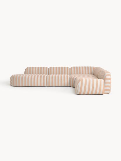 Wolskane Striped Modular XL Corner Sofa with Chaise Longue