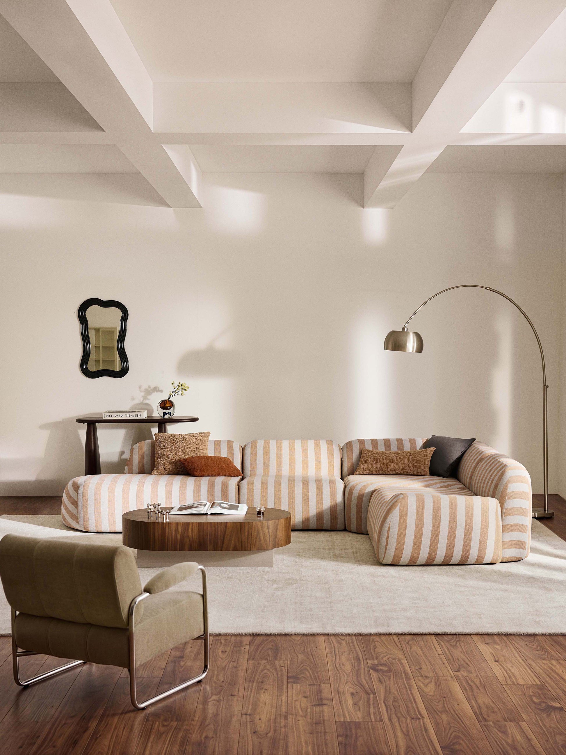 Wolskane Striped Modular XL Corner Sofa with Chaise Longue