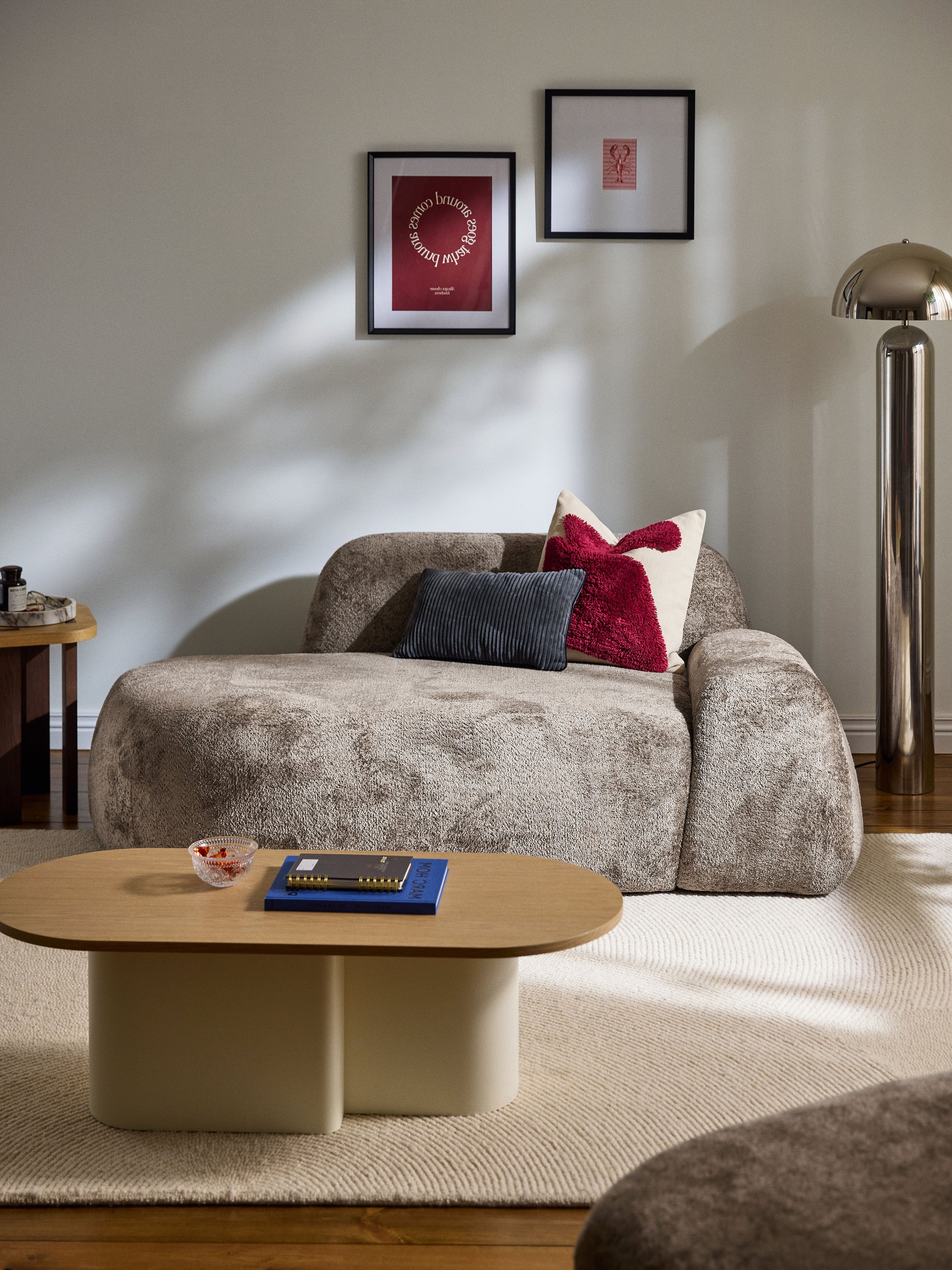Wolskane Teddy Bouclé Sofa (2-Seater) with Chaise Longue