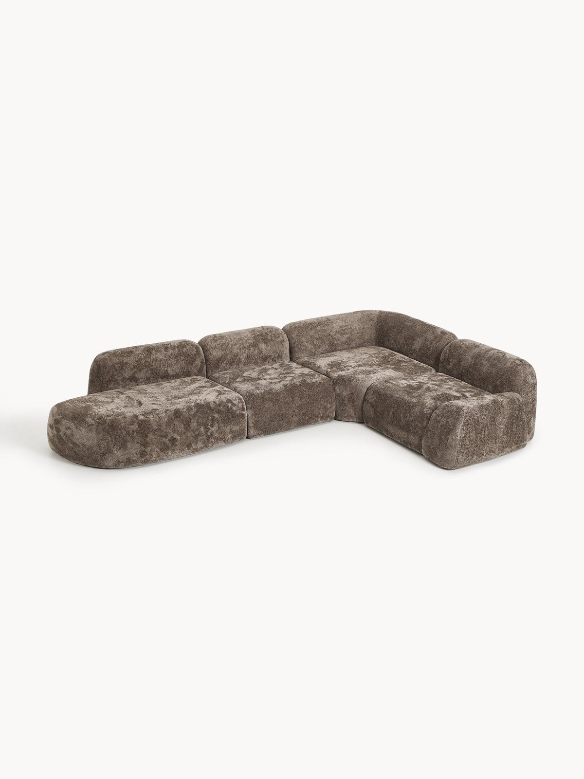Wolskane XL Modular Teddy Bouclé Corner Sofa with Chaise Longue
